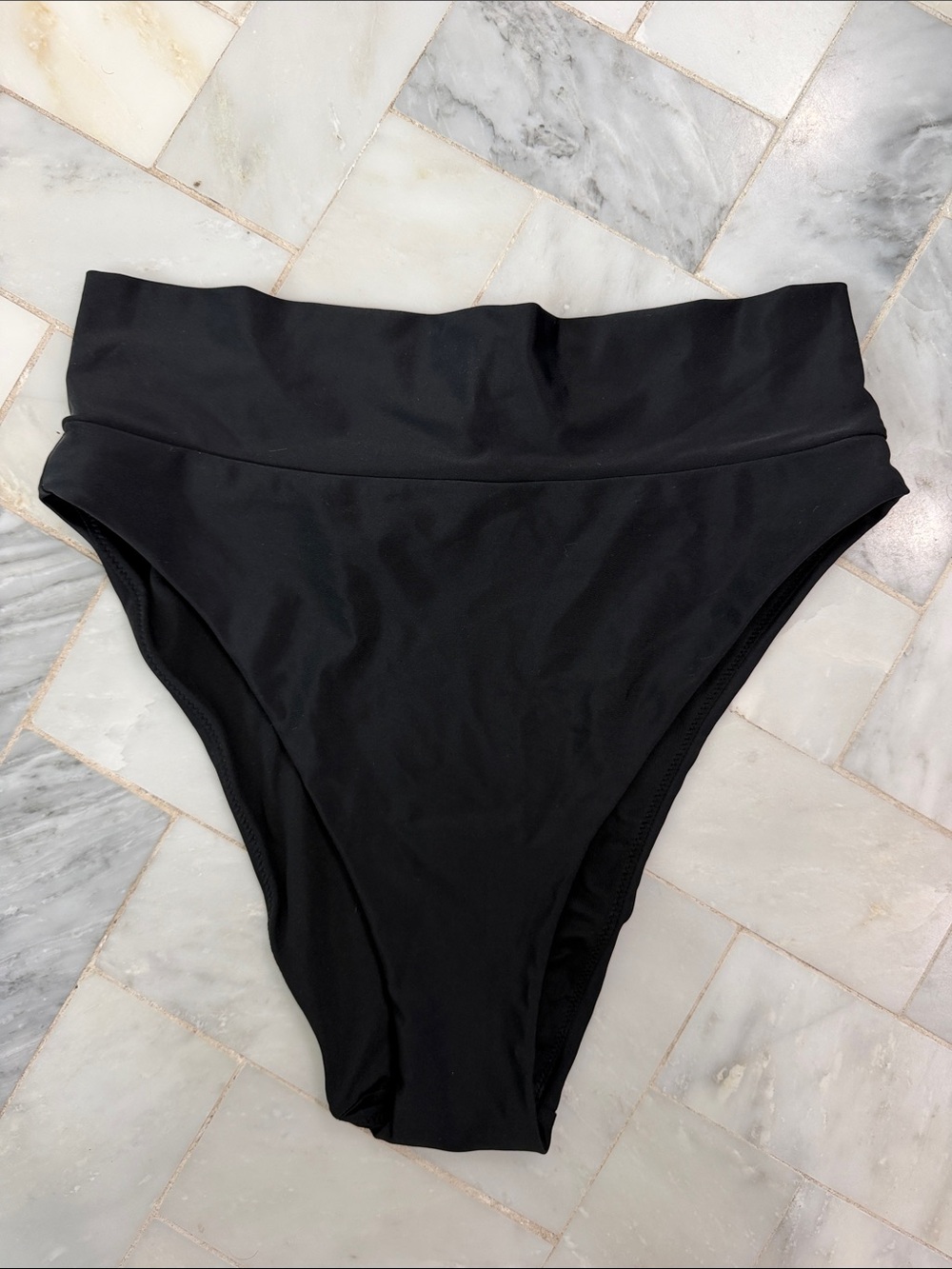 Aerie Women's High-Waist cheeky Black Bikini Bottom